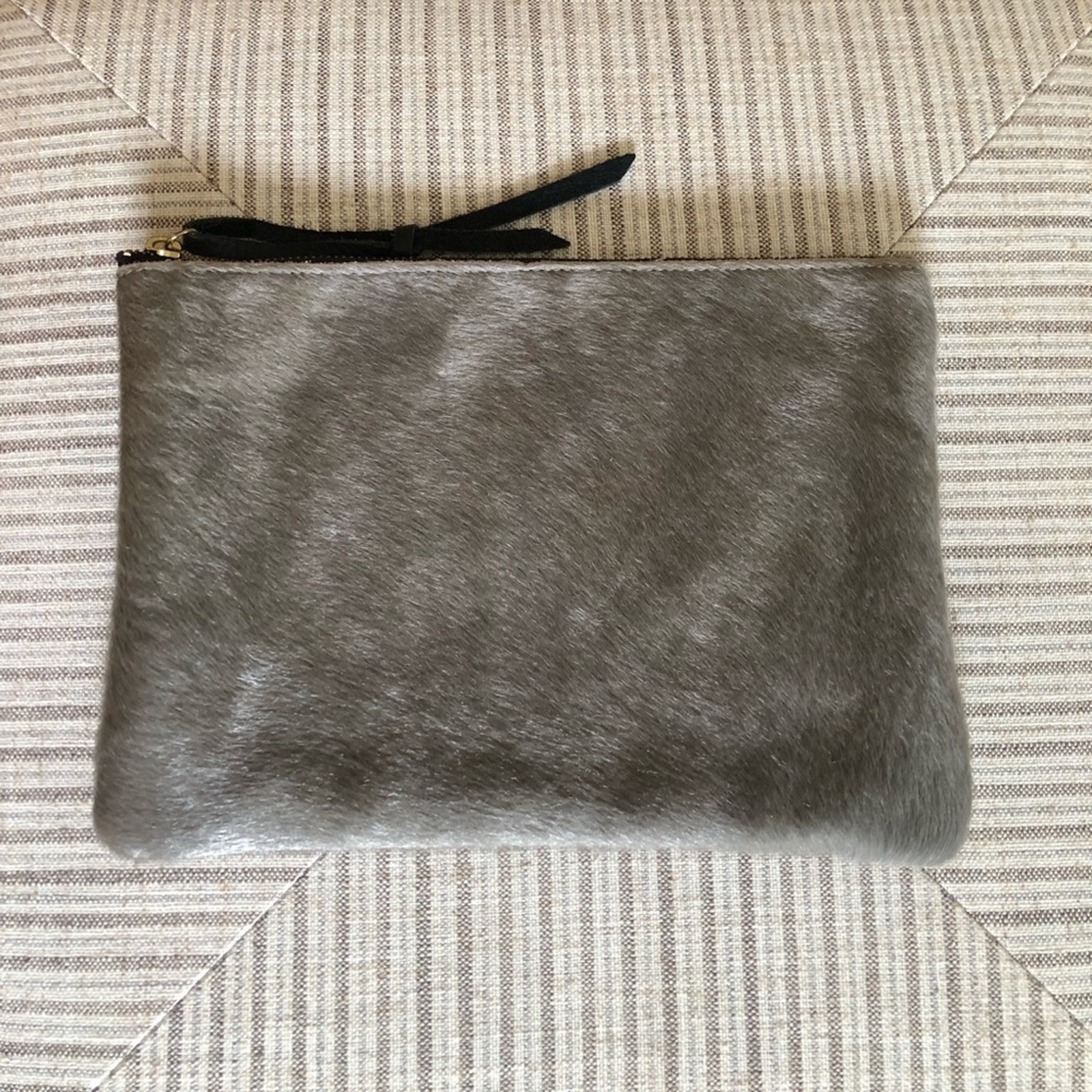 Oliveve Anthropologie Grey Calf Hair Clutch — image 2 of 5